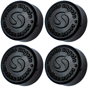 Kit 4 Botões Para Footswitch Top Santo Angelo Preto Plastico