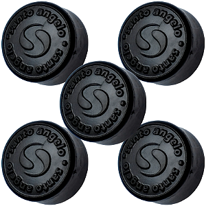 Kit 5 Botões Para Footswitch Top Santo Angelo Preto Plastico