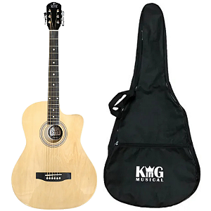 Kit Violão de Aço Cutway MT39SC Natural Dark Brown Com Capa