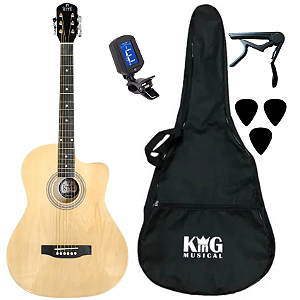 Violão Aço Cutway MT39SC Natural DarkBrown Com Acessorios