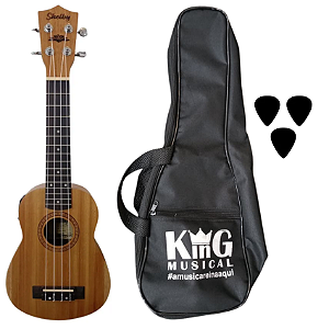 Kit Ukulele Soprano Eletroacústic ShelbySU21ME Capa Palhetas