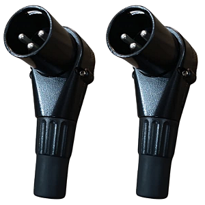 Kit 2 Plug XLR Macho Em L 90 Graus Profissional King Musical