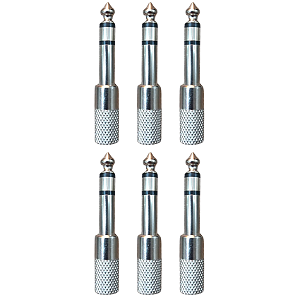 Kit 6 Adaptadores P2/P10 Stereo Metal KING MUSICAL