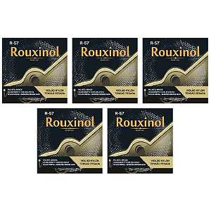 Kit 5 Encordoamentos Corda Para Violão Nylon Rouxinol R-57