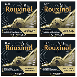 Kit 4 Encordoamentos Corda Para Violão Nylon Rouxinol R-57