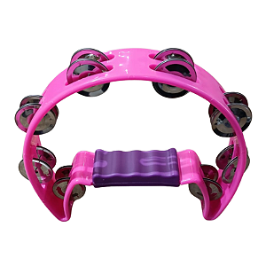 Pandeiro Meia Lua Spanking Platinela Inox Rosa