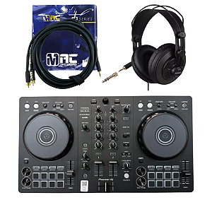Kit Controladora Dj DDJFLX4 Samson SR850 Cabo P2 2RCA SG09N