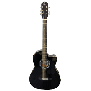 Violão de Aço Acústico Preto Cutway Myth MT39SC Black