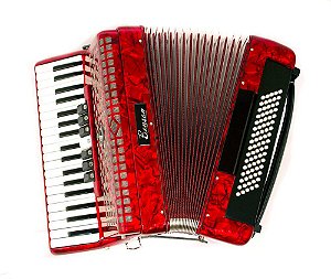 Acordeon Benson AC80-7PRD 80 baixos 9 registros Vermelho