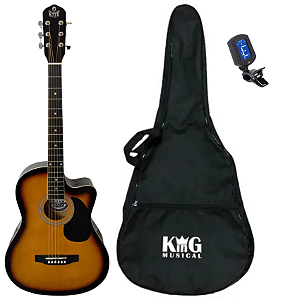 Kit Violão Aço Acústico Sunburst Myth MT39SCSB Capa Afinador