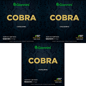 Kit 3 Encordoamentos Cavaquinho Giannini Cobra Tensão Leve