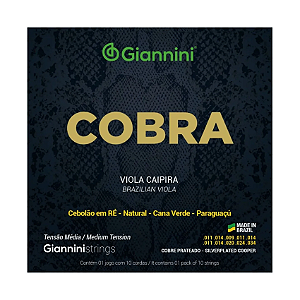Encordoamento Viola Caipira Cebolão Ré Giannini Cobra GESVM