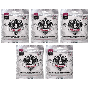 Kit 5 Encordoamentos Para Violão Nylon Monterey Solez EMVN10