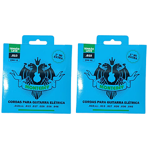 Kit 2 Encordoamentos Monterey Solez Guitarra 010 Mi Extra