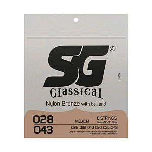 Encordoamento SG Nylon Bronze Tensão Média Com Bolinha