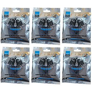 Kit 6 Encordoamentos Monterey Violão Aço Prata Leve EMVA10