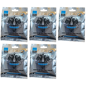 Kit 5 Encordoamentos Monterey Violão Aço Prata Leve EMVA10