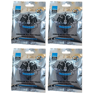Kit 4 Encordoamentos Monterey Violão Aço Prata Leve EMVA10