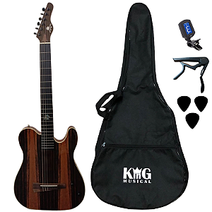 Kit Violão Nylon Eletroacústico Marquês VN32 E Acessórios