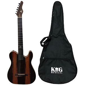 Kit Violão Nylon Flat Eletroacústico Ébano Marquês VN32 Capa