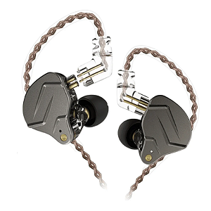 Fone de Ouvido Kz Zsn Pro Cinza Com Fio Sem Microfone