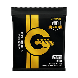 Encordoamento Violão Aço Groove Full Pack Solez 011 GFP3