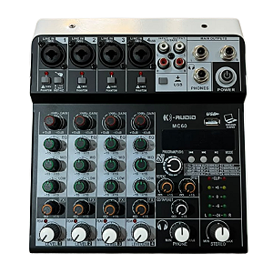Mesa de Som Analógica 6 Canais MC 60 K-Audio