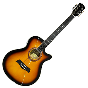 Violão de Aço Eletroacústico Michael Mini Jumbo VMA320 SB
