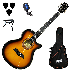 Violão Aço Elétrico Michael Mini Jumbo VMA320 e Acessórios