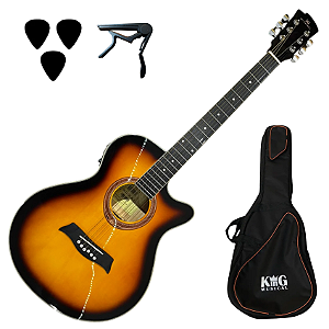 Violão Aço Elétrico Michael Mini Jumbo Bag+Palheta+Capo