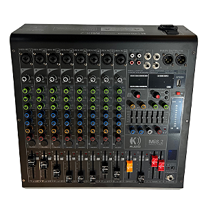 Mesa de Som Analógica 8 Canais K-Audio MI 8.2 c/ Bluetooth