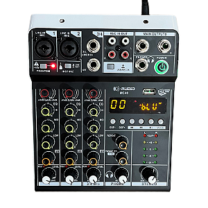 Mesa de Som Analógica 4 Canais com Bluetooth K-Audio MC40