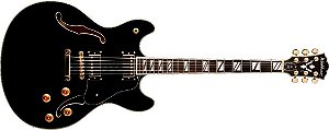 Guitarra Semi Acústica Washburn HB35B Preta Com Case