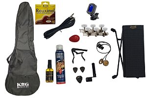 Kit Acessórios Violão Nylon Rouxinol R54 Cabo Ganza Capa