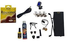 Kit Acessórios Violão Nylon Rouxinol R54 Cabo Capotraste