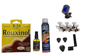 Kit Acessórios Violão Rouxinol R54 Tarraxa Pino Grosso