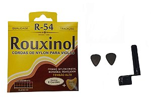 Kit Acessórios Violão Nylon Rouxinol R54 Encordoador