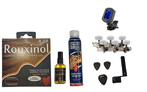 Kit Acessórios Violão Nylon Rouxinol Tarraxa Pino Grosso