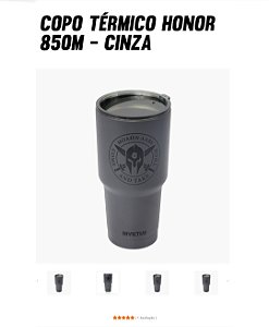 Copo Térmico Honor Invictus 850 ml - Cinza