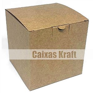 Caixinha 8x8x8 cm em kraft natural 300g - 25 unidades