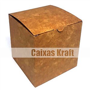 Caixinha 8x8x8 cm em duplex kraft/branco 276g - 25 unidades