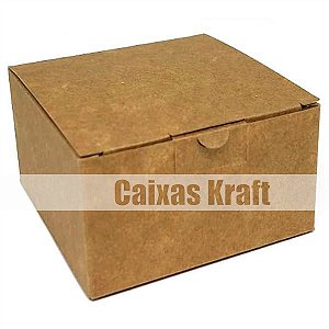 Caixinha 7x7x4 cm em duplex kraft/branco 276g - 30 unidades