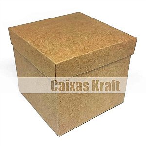 Caixinha com tampa 9x9x8 cm em kraft natural - 24 unidades