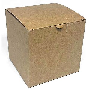 Caixinha 8x8x8 cm em kraft natural 280g + berço - 25 unidades