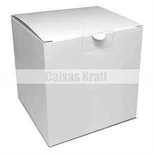 Caixinha 10x10x10 cm em triplex branco 300g - 25 unidades