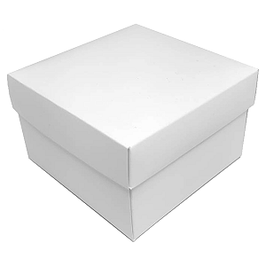 Caixinha 8x8x5 cm em triplex branco 250g com tampa - 06 unidades