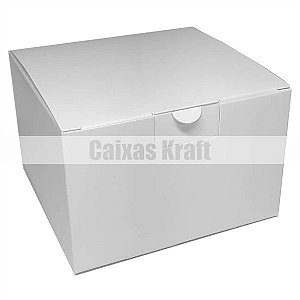 Caixinha 10x10x6,5 cm em triplex branco 300g - 25 unidades