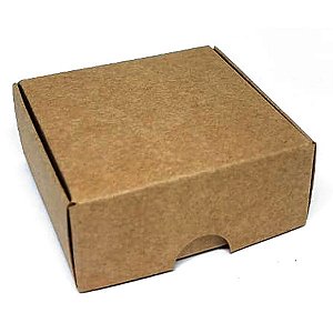 Caixa de montar 7x7x3 cm em kraft natural 280g - 25 unidades