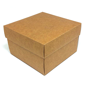 Caixinha 8x8x5 cm em duplex kraft/branco 200g com tampa - 06 unidades