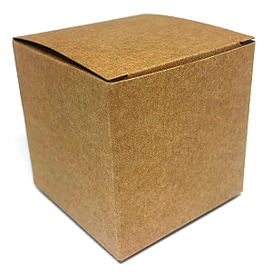 Caixinha padrão 7x7x7 cm em kraft natural 280g - 25 unidades